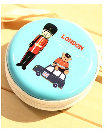 Круглый мини-кошелек для британских солдат/маленькая жестяная молния/Небольшая