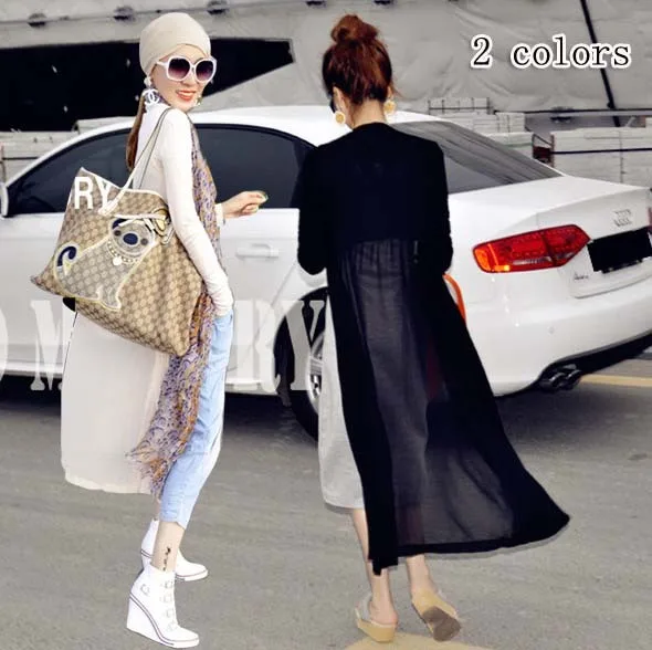 Женский кардиган шифоновая Длинная блузка модная летняя универсальная