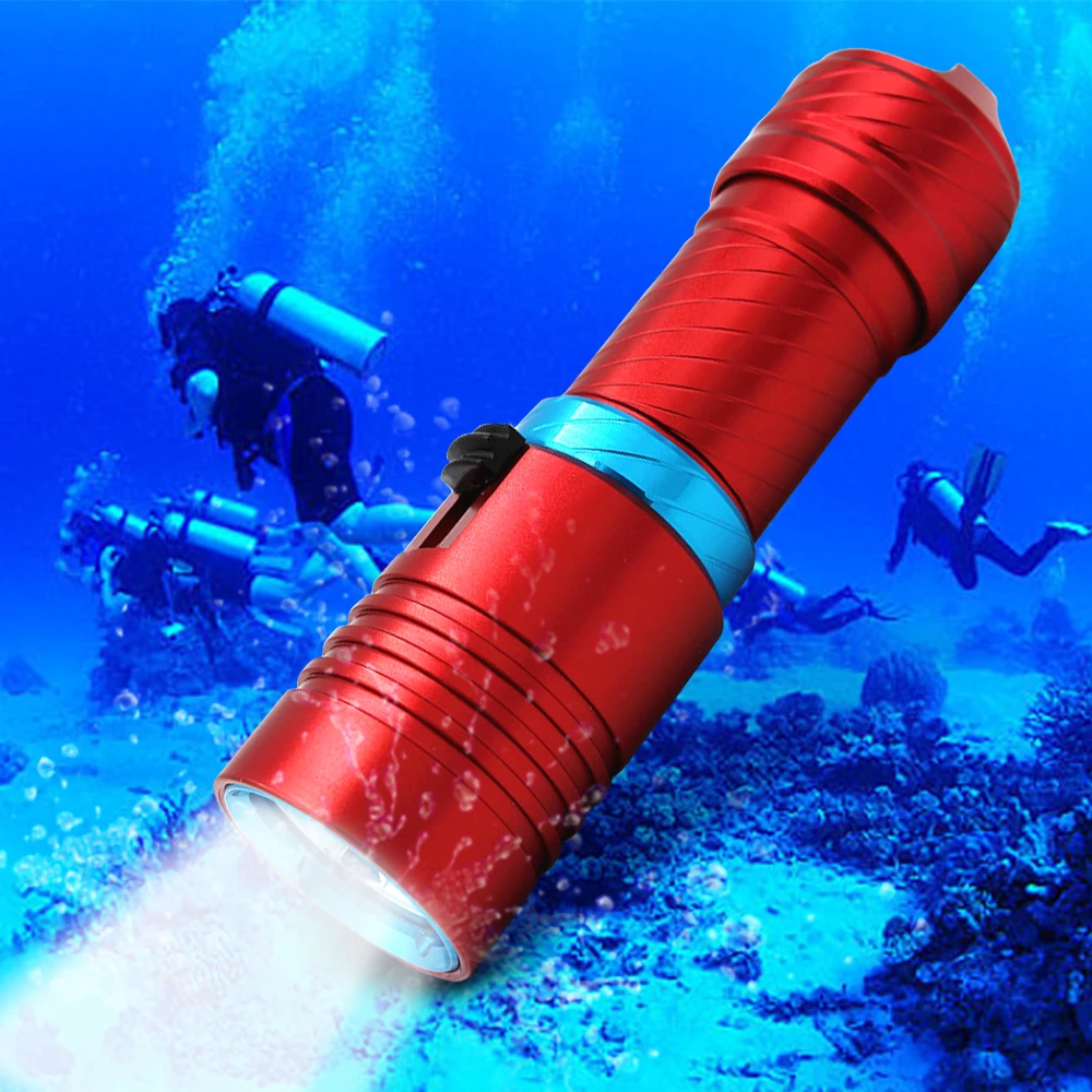200 M Подводные Светодиодный Фонари XM-L2 Дайвинг фонарик 15000LM Подводное фонарик светодиодный Мощный Дайвинг лампы 18650 или 26650