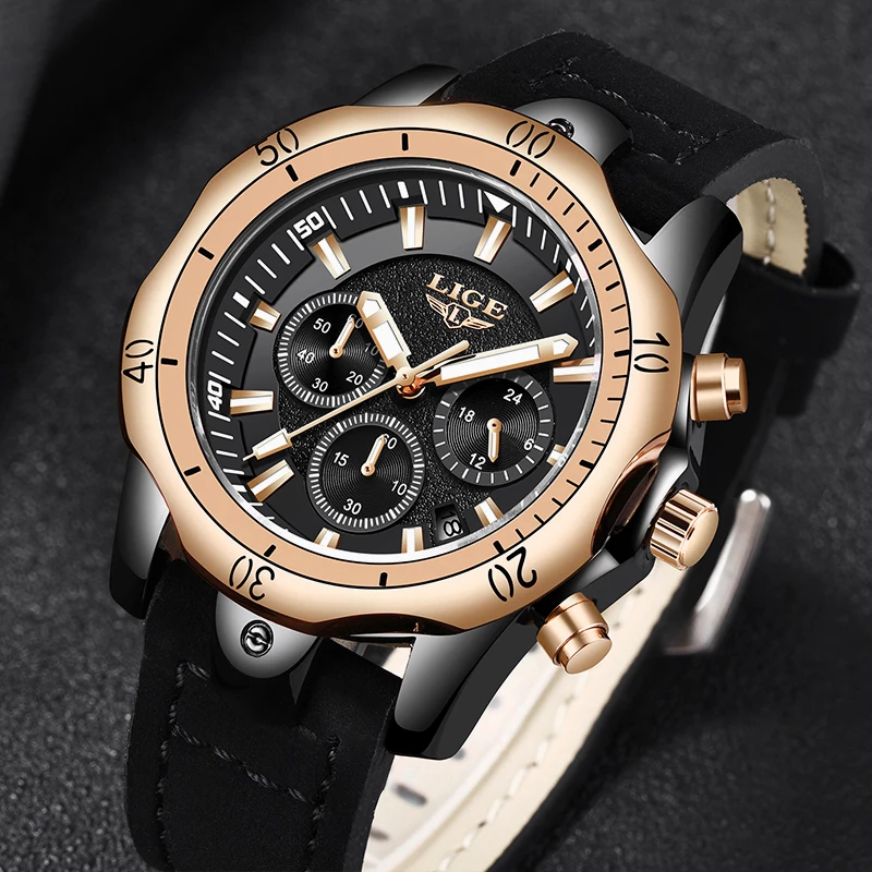 Erkek Kol Saati LIGE Watch Men Fashion Sports Quartz Mens Watches Top Brand Luxury Military waterproof Relogio Masculino | Наручные часы