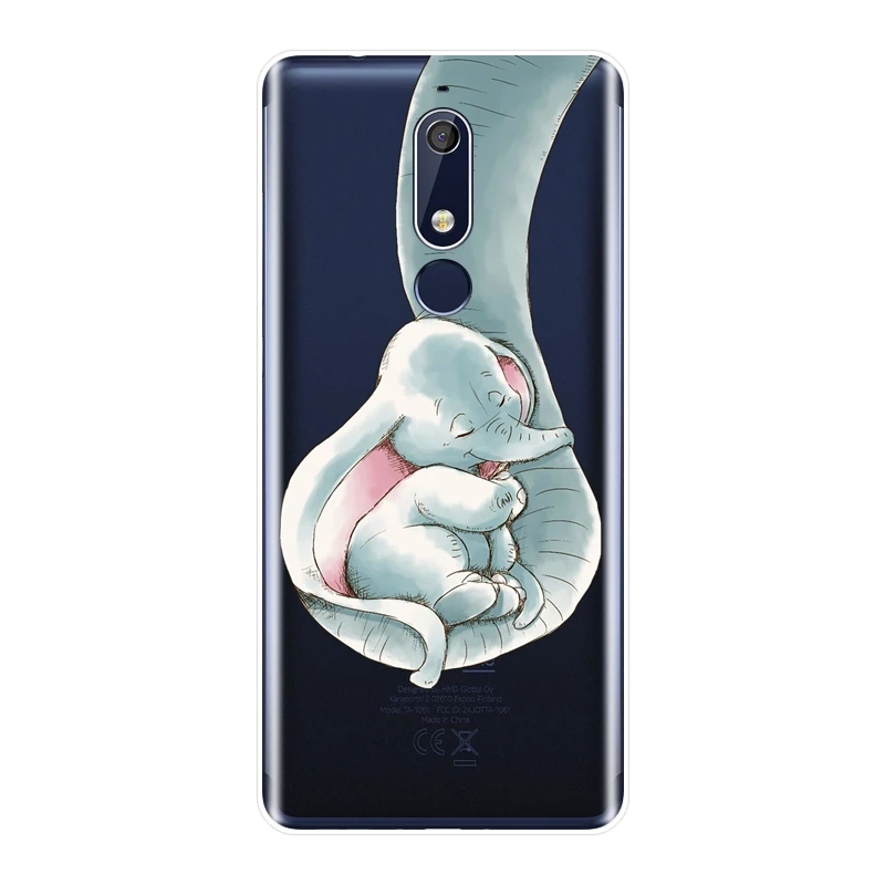 Back Cover For Nokia 7.1 6.1 5.1 3.1 2.1 Animal Elephant Flower Silicone Soft Phone Case Plus | Мобильные телефоны и