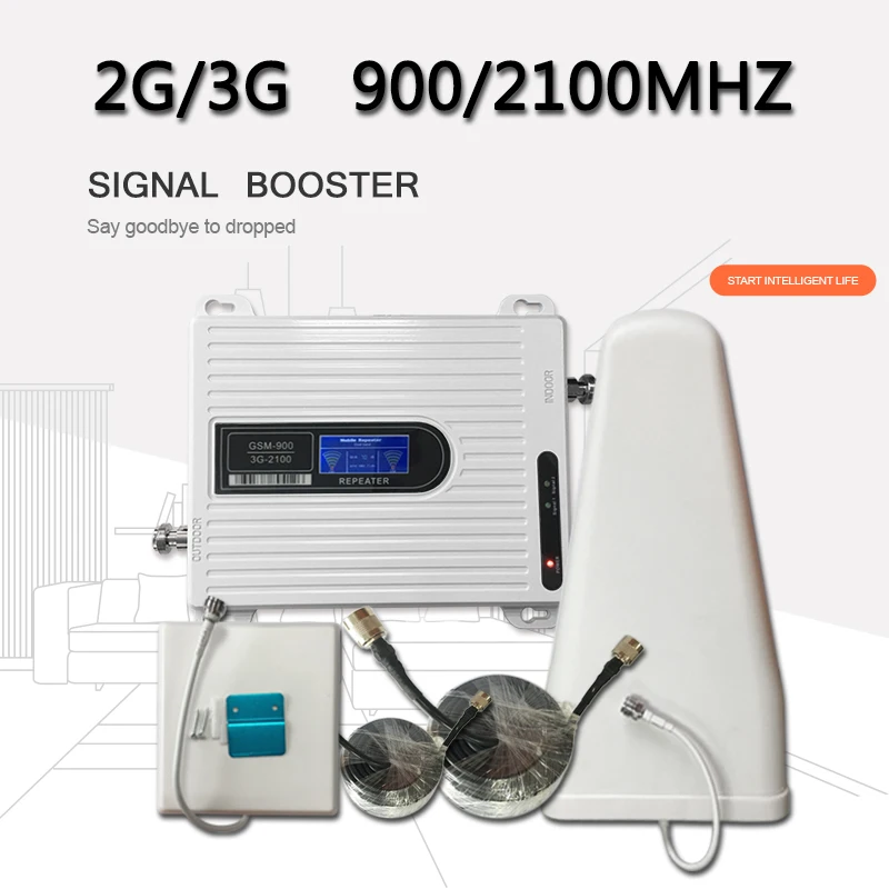 Двухдиапазонный усилитель GSM сигнала AYS 2G 3G 900 WCDMA 2100 Усилитель сотового телефона