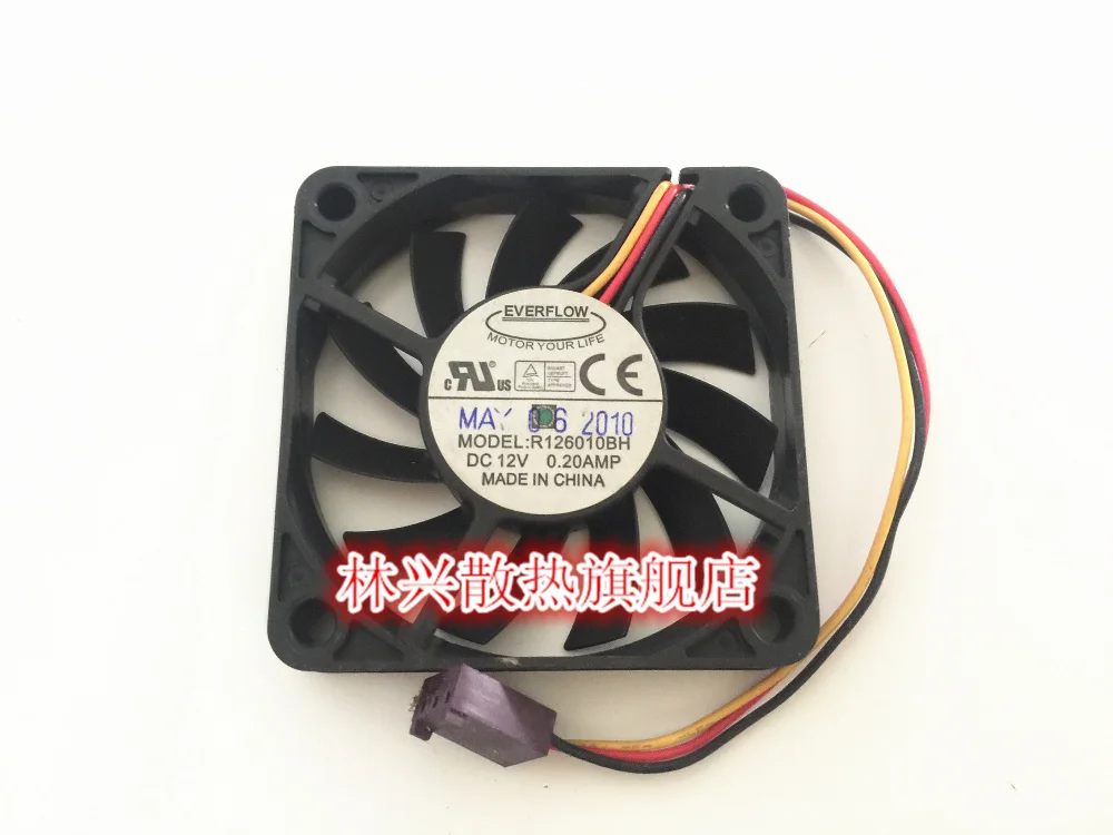 

New EVERFLOW 6010 R126010BU 60 * 60 * 10mm dual ball wind capacity 0.35A CPU fan