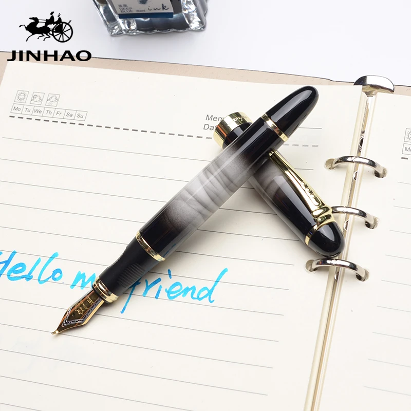 IRAURITA перьевая ручка Jinhao 450 металлические высококачественные чернильные ручки Caneta Tinteiro Pluma Fuente офисный подарок черный настраиваемый логотип