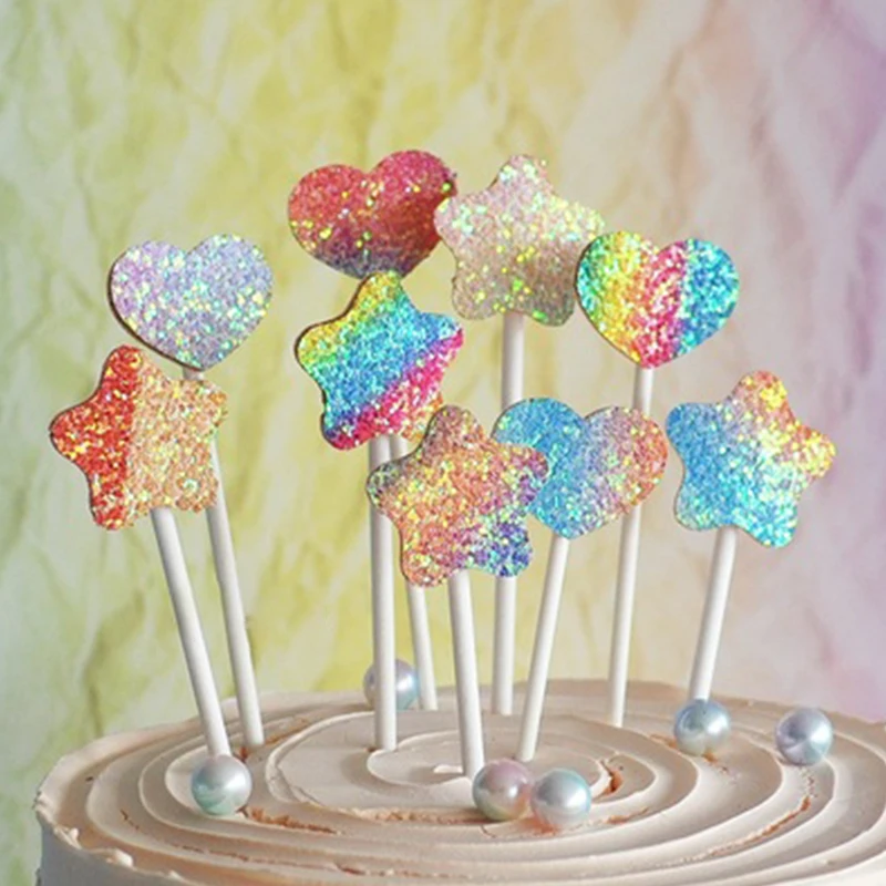 5 шт./лот разноцветные украшения в форме сердца на день рождения открытки для