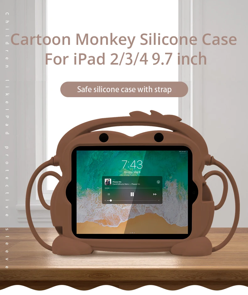 Chinfai рассчитанных нести силиконовый чехол для iPad 2/3/4 9,7 ''противоударный моющийся чехол для iPad 4 стоячая таблетница для iPad 2