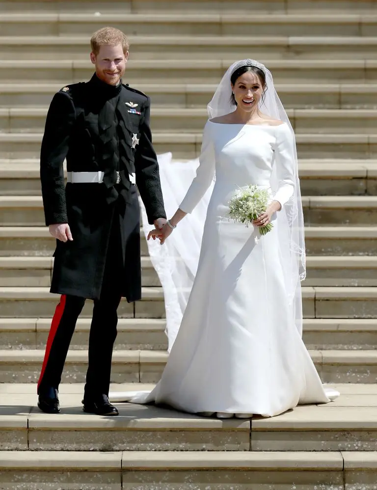 Новинка свадебное платье Meghan Markle с вырезом лодочкой длинным рукавом