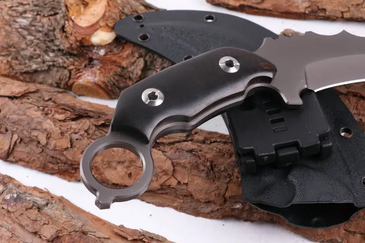 EDC Tools 440C Blade Ebony Handle Hunting Knife Karambit Tactical Fixed Knives climbing adventure Camping Survival Knife. | Инструменты