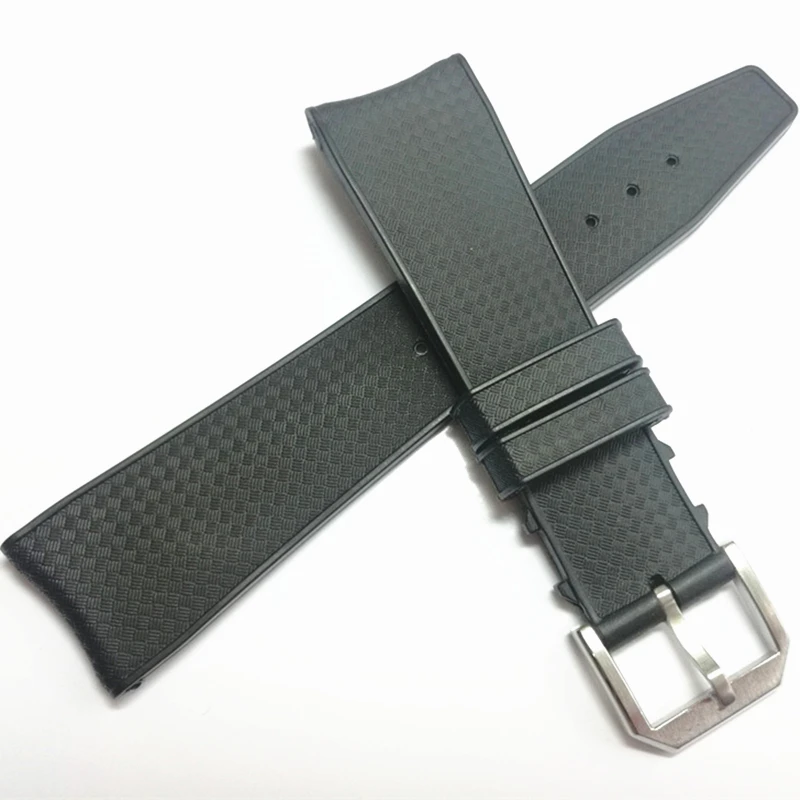 MERJUST Brand 22mm Rubber Silicone Watchband Black Blue Watch Strap For IWC PILOT PORTUGIESER IW323101