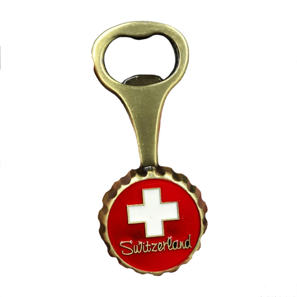 Switzerland 1 шт. креативная металлическая открывалка для бутылок магниты на холодильник Швейцария Англия Франция туристические сувениры магниты на холодильник домашний декор - Цвет: Switzerland