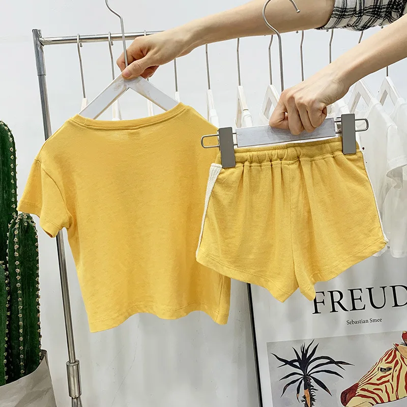 Summer Style Brand Children Clothing Set Baby Clothes Girl Sport Suits T-shirt Letter+shorts for Boys &amp Girls Sets 1-6Y | Детская