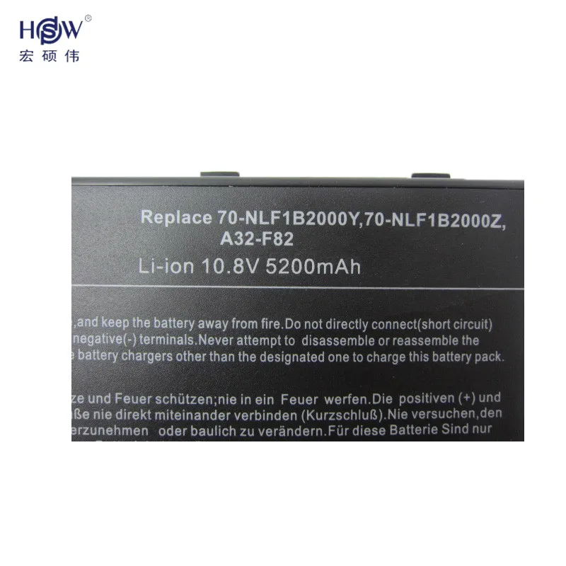 HSW 5200 мАч Новый 6 ячеек k50in Батарея пакет для Asus K40/F82/A32/F52/K50 /K60 L0690L6 A32-F82 k40in k40af k50ij