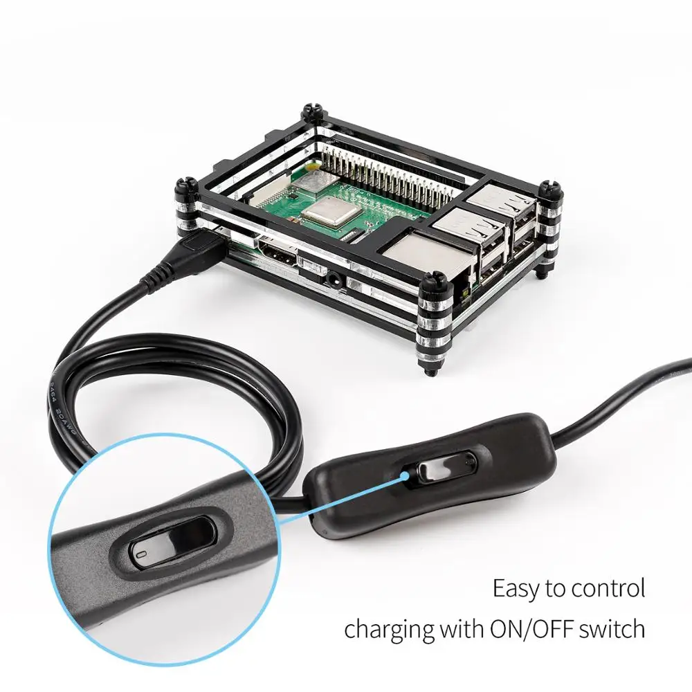 SunFounder Raspberry Pi 3 B + чехол акриловый с вентилятором 5 В 2 А блок питания для модели 3B