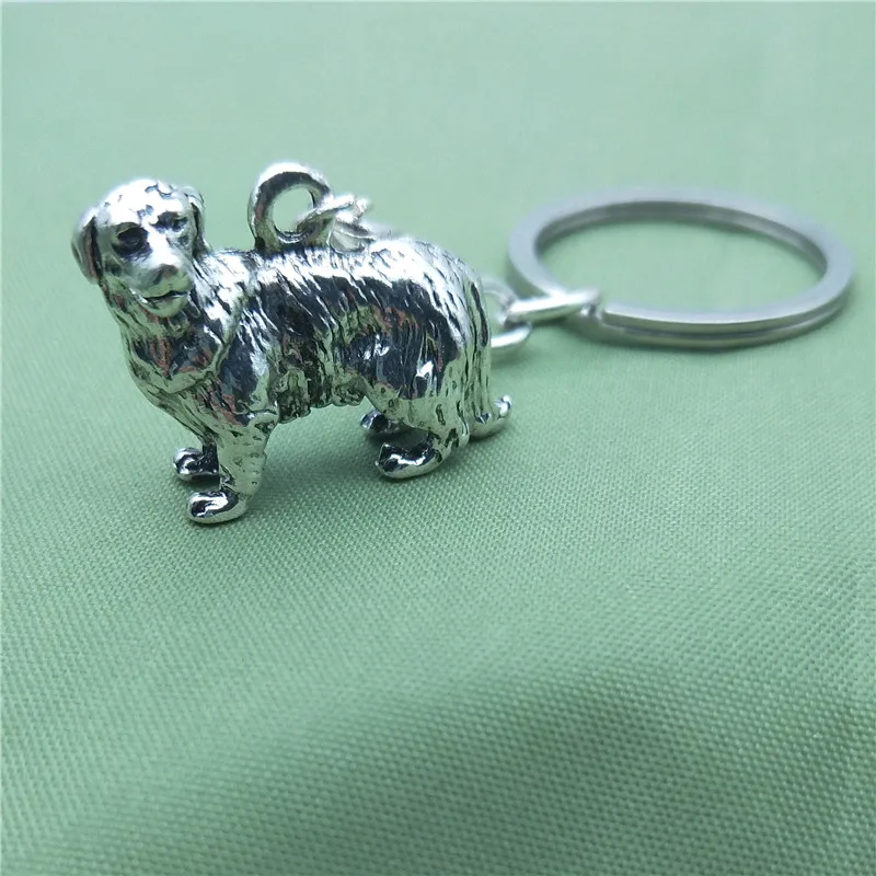 

New Vintage 3D Golden Retriever Key Chains Fashion Pet Dog Jewellery Golden Retriever Car Keychain Bag Keyring For Women Men
