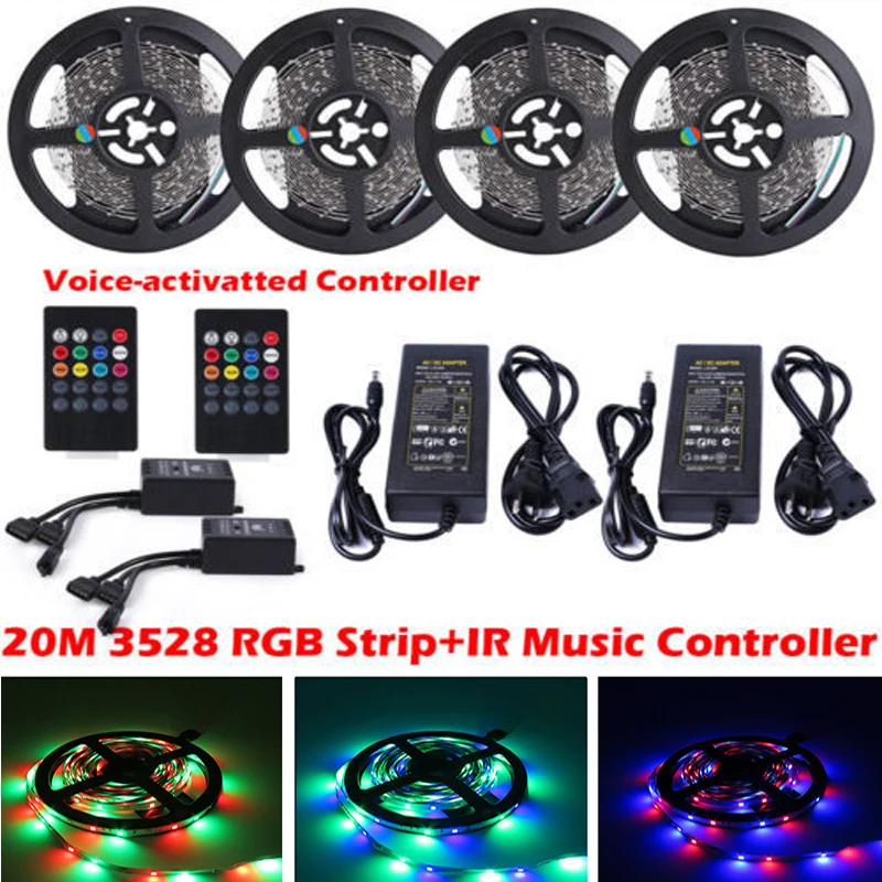 Светодиодная лента 3528/2835 RGB 5 м 10 20 + ИК пульт дистанционного управления клавиш