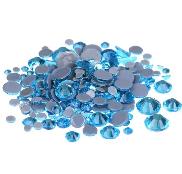 

Nail art decorations Aquamarine AAA high Quality Glass Crystal SS16-SS30 Hotfix Rhinestones For clothing Garment Accessorie