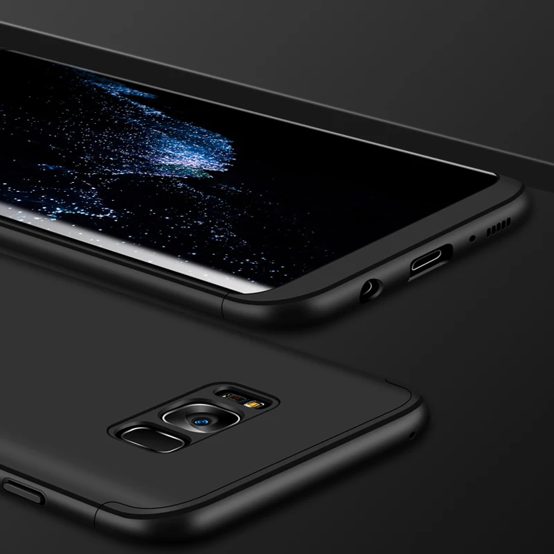Чехол Toraise для samsung Galaxy S7 Edge 360, противоударный чехол для телефона samsung S8 Plus, чехол для телефона, чехол для Galaxy s8, чехол - Цвет: Черный