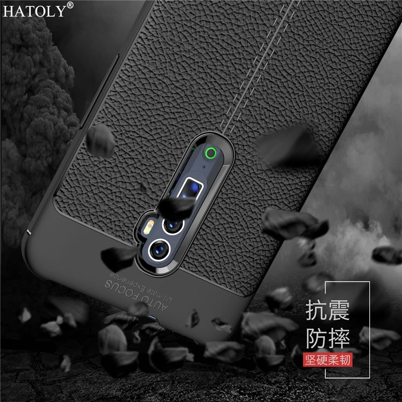 Чехол для Oppo Reno 10x zoom Ударопрочный Мягкий кожаный резиновый силиконовый чехол