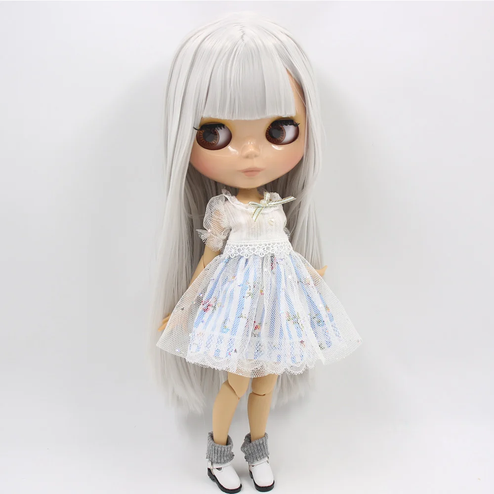 A doll clothes shoes ICY Nude Blyth Custom Doll No. BL1003 серые прямые волосы 1/6 bjd, pullip, licca, jerryberry - Цвет: A doll clothes shoes