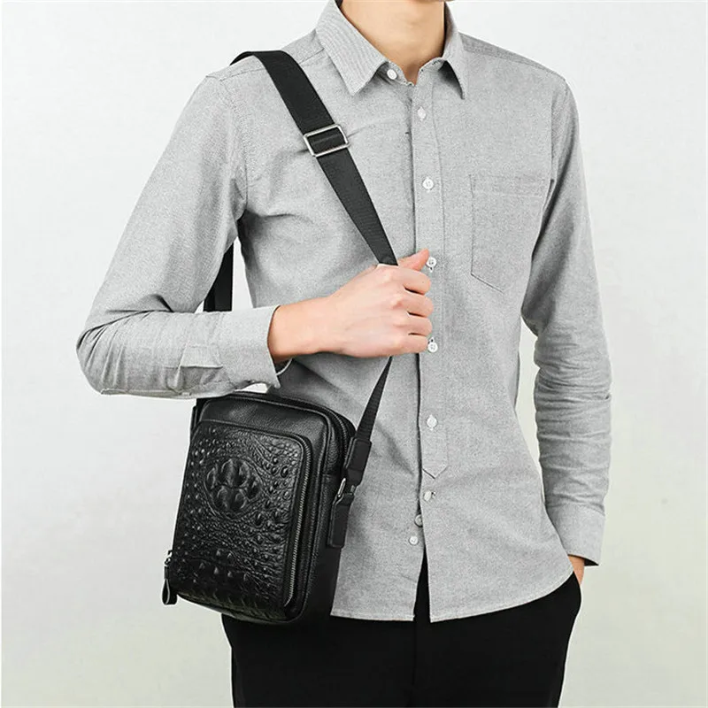 Мужская Наплечная Сумка из 100% натуральной кожи сумки через плечо для мужчин