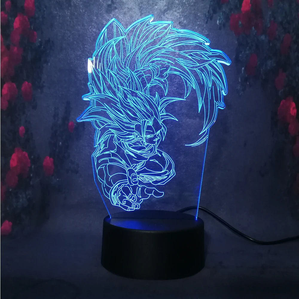 Японская аниме многоцветная 3D Светодиодная настольная лампа Dragon Ball Comic USB ночник