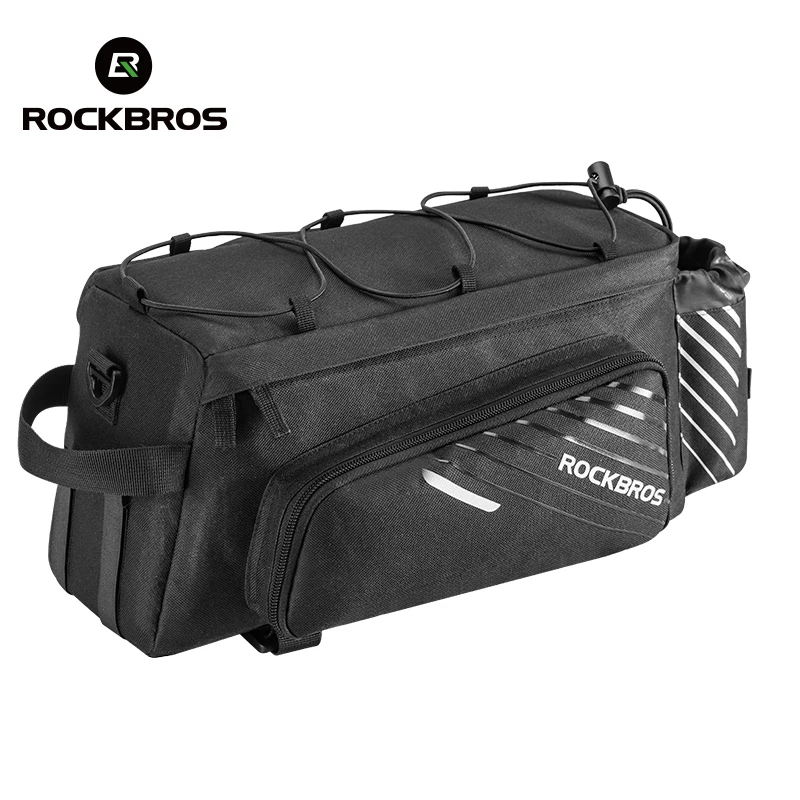 ROCKBROS велосипедная сумка для багажника, велосипедная сумка для путешествий, Задняя сумка с карманом для бутылки воды и плечевым ремнем, стойка для багажника, сумка-тоут