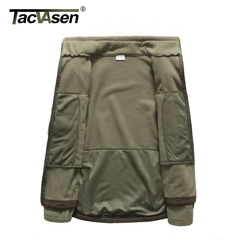 TACVASEN Тактическая Военная флисовая куртка Мужская Тепловая Акула кожа патч лагерь куртки для охоты теплая армейская одежда