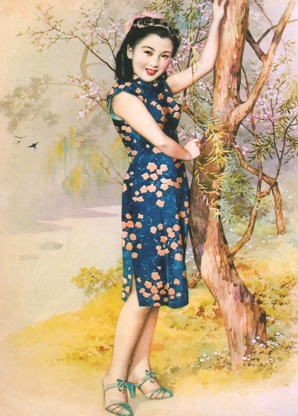 Винтажный китайский Pin Up постер для девочек Классические холщовые картины