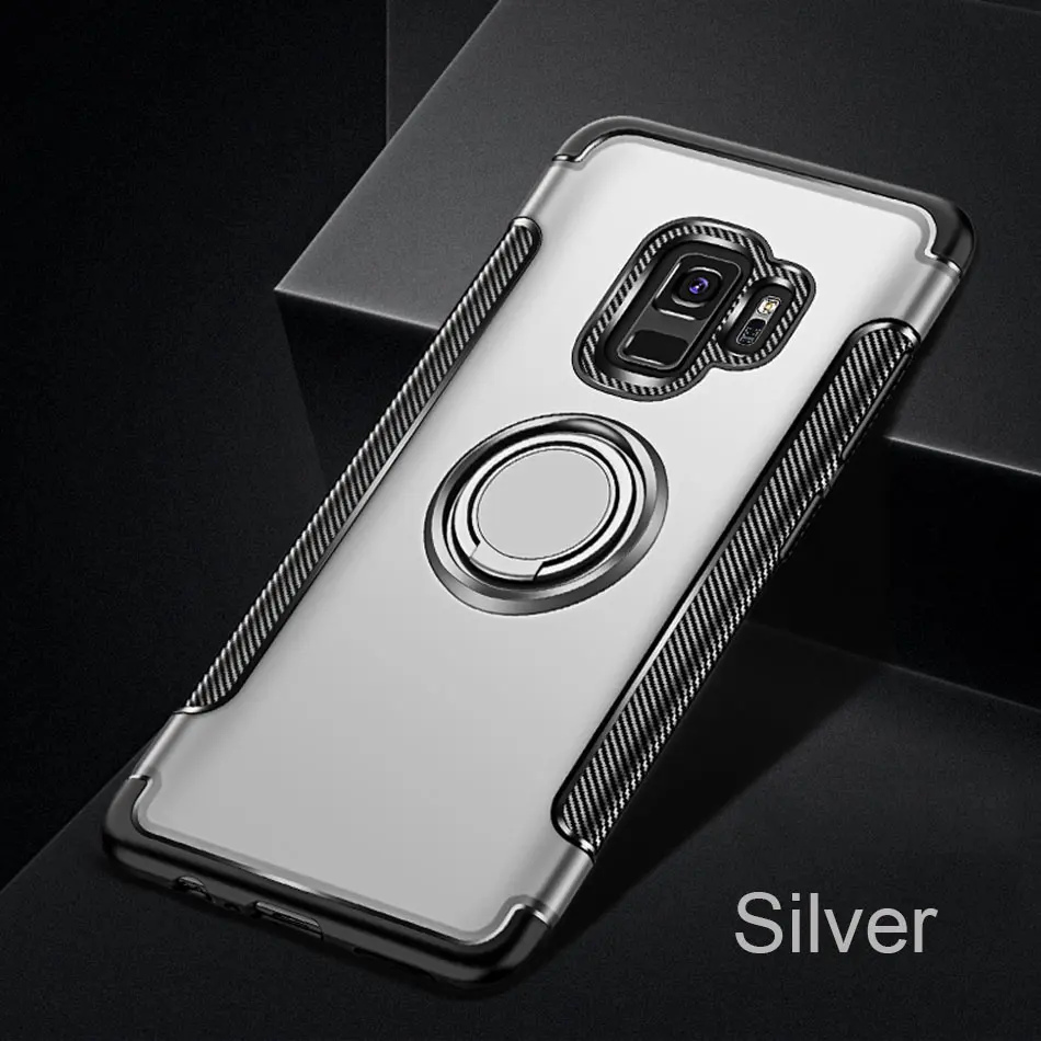 Silver Роскошный магнитный автомобильный чехол для samsung Galaxy S7 Edge S9 S8 Plus Note 9 чехол для телефона S10e Plus противоударный чехол - Цвет: Silver