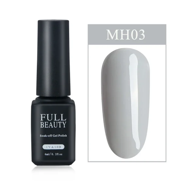 MH03 6ml Soak Off Grey Gel Polish Nail Art Lacquer Long Lasting Nude Pink Hybrid Gel Nail Polish Top Coat UV Gellak Manicure CH981-3 - Цвет: MH03