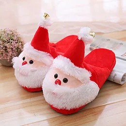 Man slippers Красные плюшевые тапочки с Санта Клаусом; зимняя теплая обувь на каблуке для взрослых; Рождественский подарок; Плюшевые игрушки для мужчин и женщин - Цвет: Man slippers