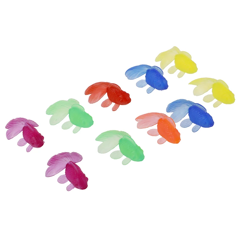 10Pcs/Lot Soft Plastic Rubber Gold Fish Fishing Toys Simulation Small Goldfish Kids Baby Water Toys