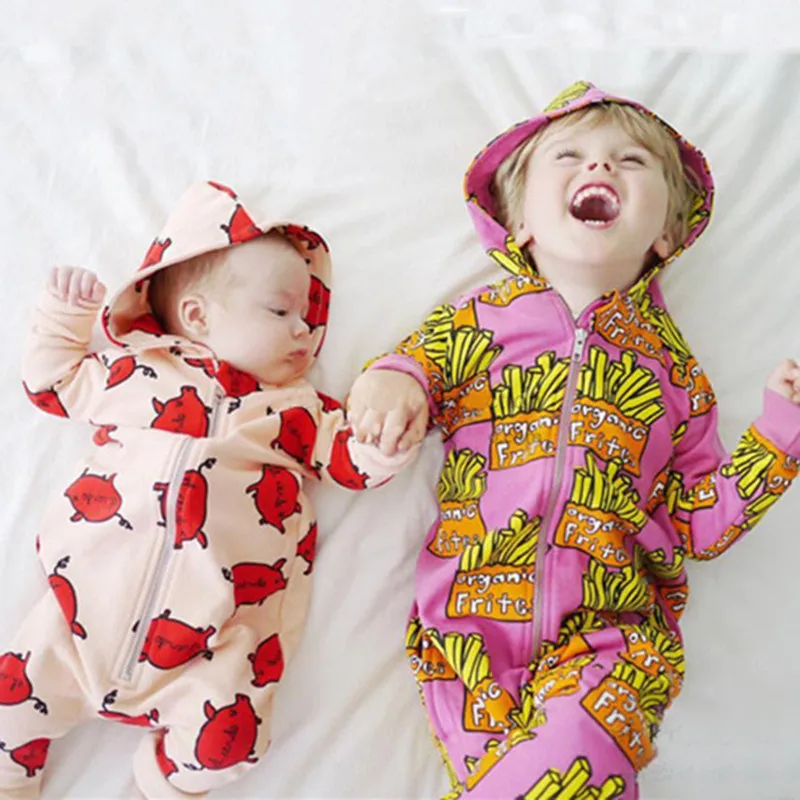 Весенние детские комбинезоны с рисунками картофеля свиньи губы одежда из хлопка