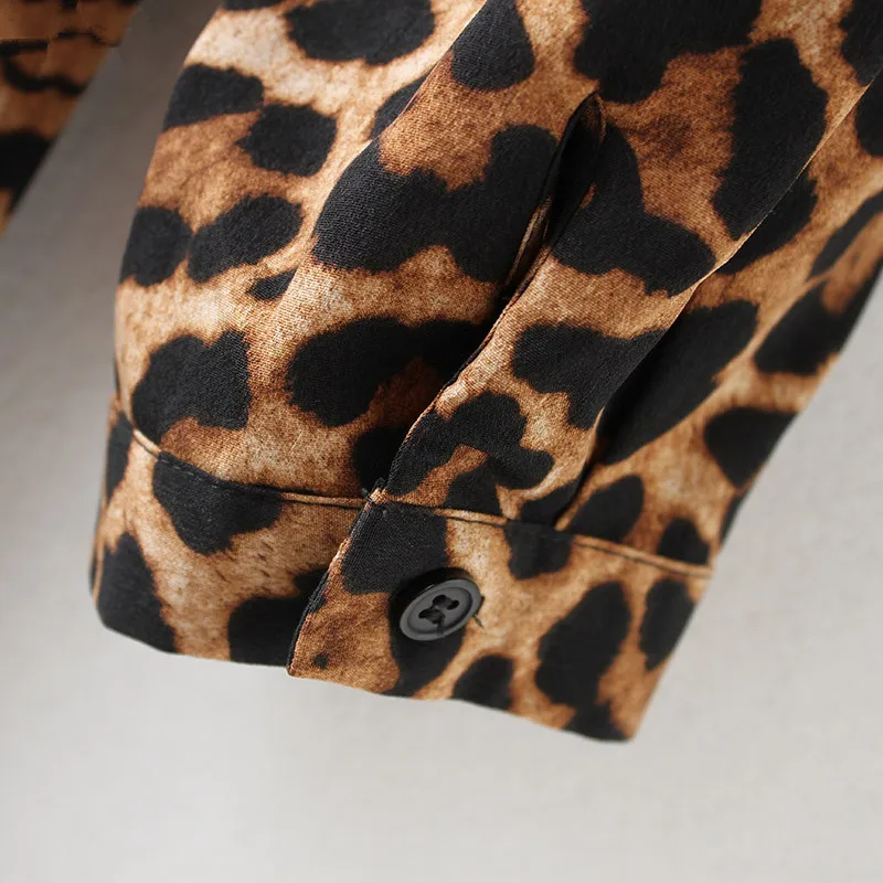 JOYINPARTY women leopard print ankle length dress bow tie sashes long sleeve retro ladies casual chic dresses vestidos | Женская одежда
