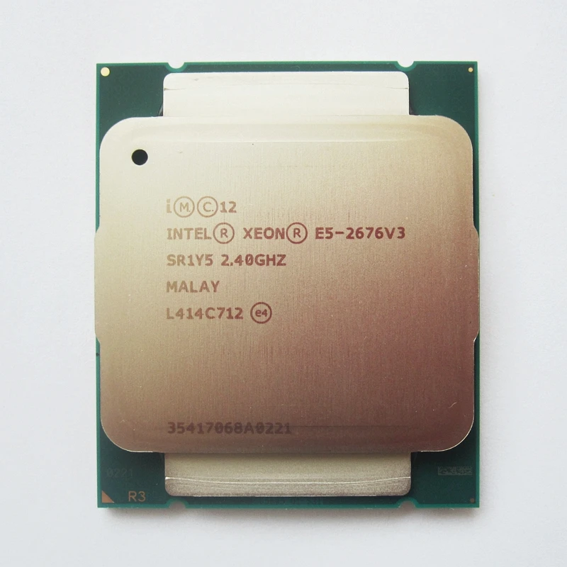 Intel Ксеон E5 2676 V3 Процессор 2 4 г служить LGA 2011 3 e5 2676V3 12 жильная SR1Y5 процессор для X99