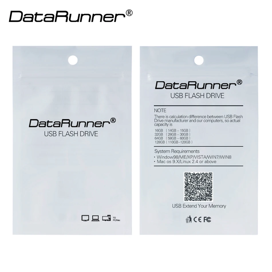 DataRunner USB флеш накопитель ручка для ключей привод 16 ГБ 32 64 128 водонепроницаемые