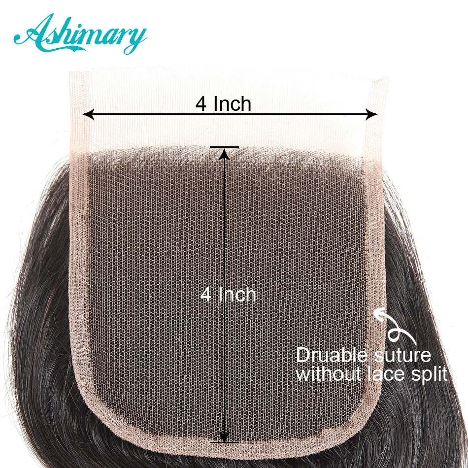 Прямые волосы 3 пряди с закрытием Remy прозрачный накладные virgin (не бразильских