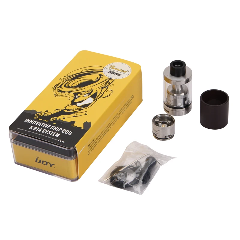 Оригинал IJOY tornado Nano RTA Бак 4 мл 0.3ohm чип катушка распылитель с 18 6 мм двухслойный