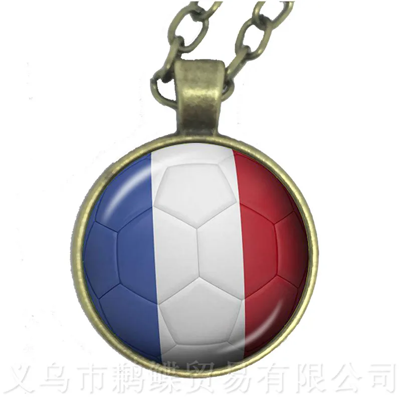 Columbia France Costa Rica England Iran Spain Uruguay TunisiaSoccer Souvenirs Glass Dome Pendant Necklace For 2018 Football CUP | Украшения