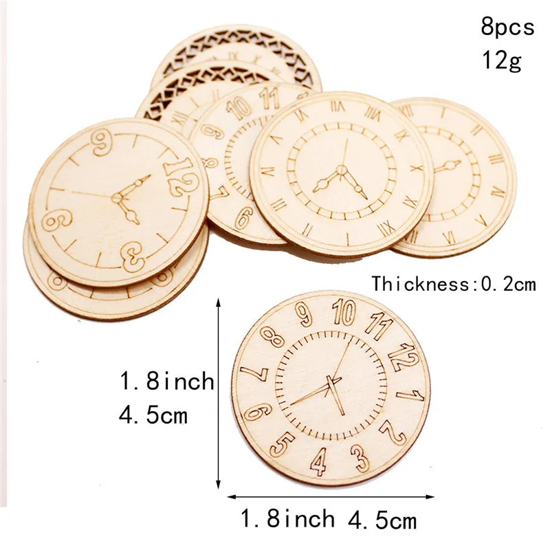 8 шт./компл. часы в китайском стиле ретро деревянные круглые квадратные