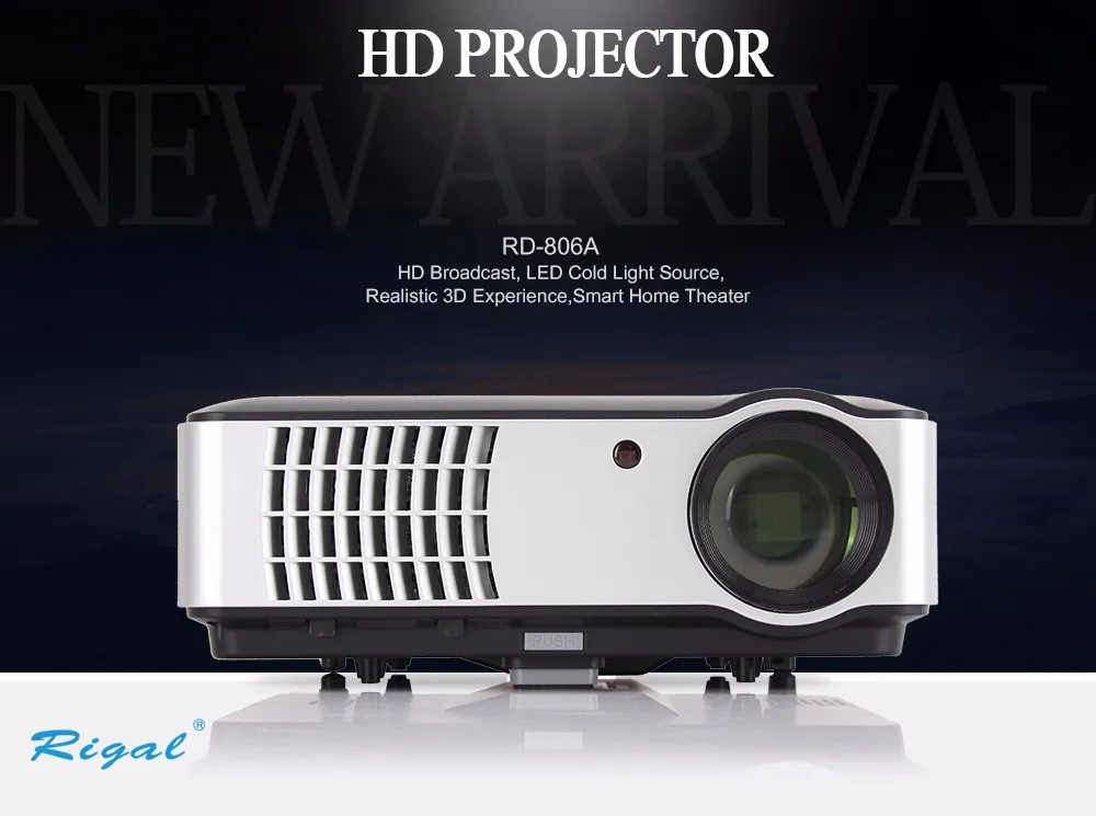 RD-806 HD светодиодный проектор, портативный 720P HD домашний кинотеатр проектор, опционально Android 6,0 Bluetooth wifi Miracast Airplay проектор