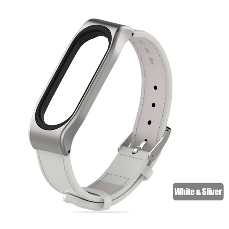 Mijobs Mi band 3 Bracelet Wrist Strap Genuine Leather For Xiaomi Band Screwless Smart Replace Miband | Электроника