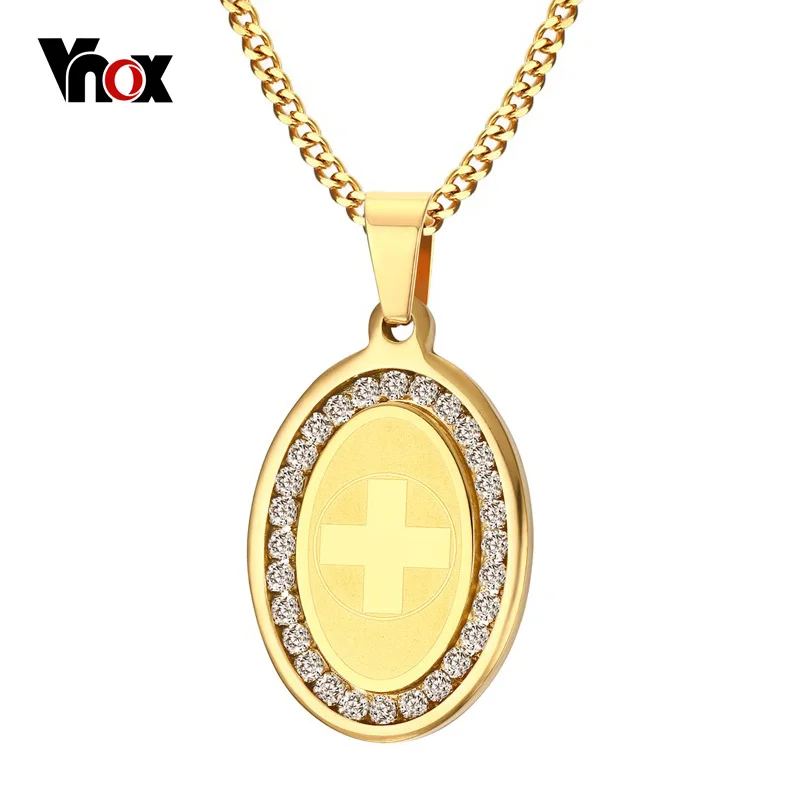 Vnox мусульманских Ислам Бог Аллах Цепочки и ожерелья CZ камень инкрустация