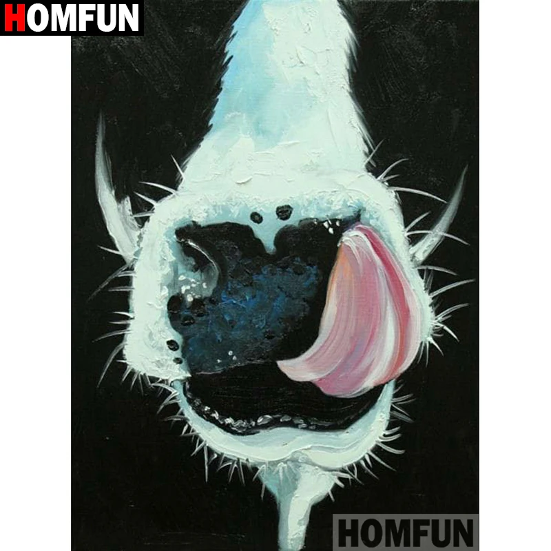 

Набор для алмазной вышивки HOMFUN A01427, алмазная живопись «Крупный рогатый скот», вышивка крестиком, 5D украшение для дома
