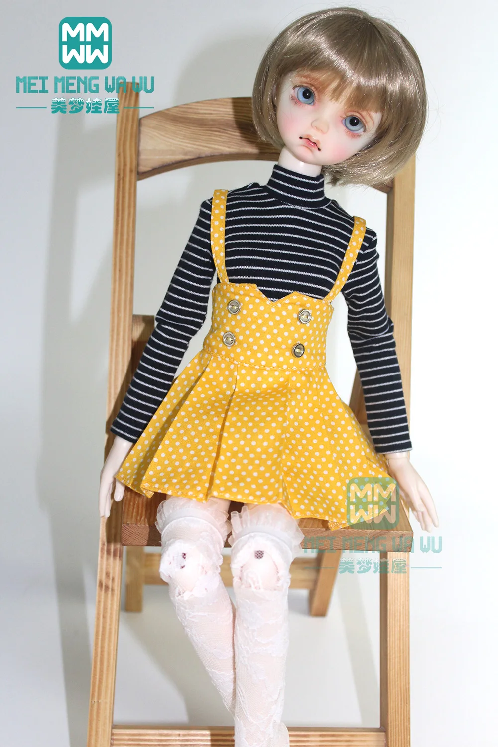 Одежда для куклы подходит 43 см 1/4 BJD кукла модная синяя полосатая рубашка юбка на