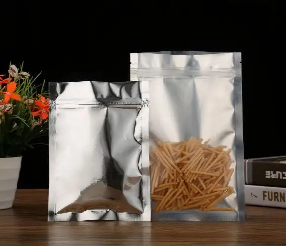 50 шт. 9x16 см многоразовый пакет Ziplock упаковка для пищевых продуктов алюминиевая