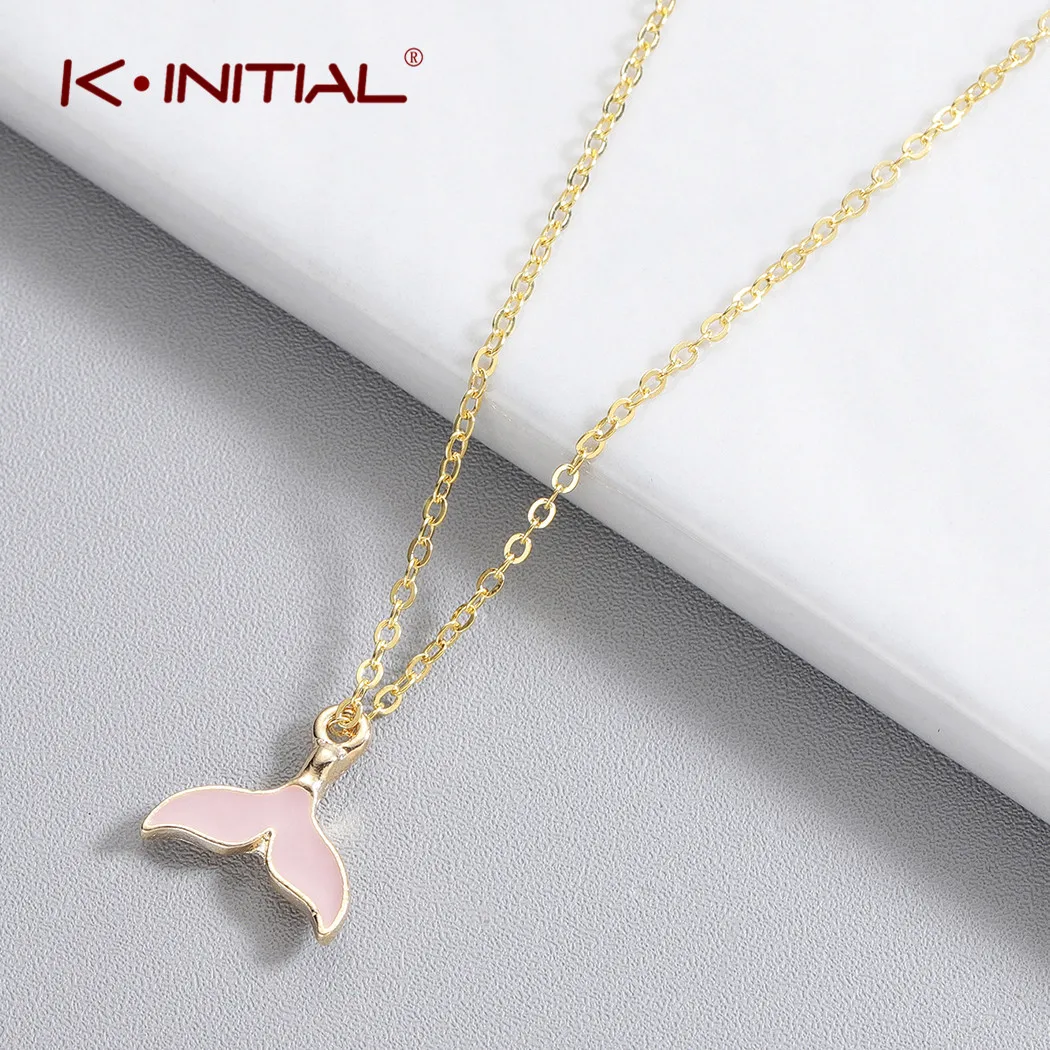 

Kinitial Charm Whale Necklace Tail Fish Nautical Chokers Mermaid Tail Pendant Necklace Gold Jewelry Ornaments Pendientes Bijoux