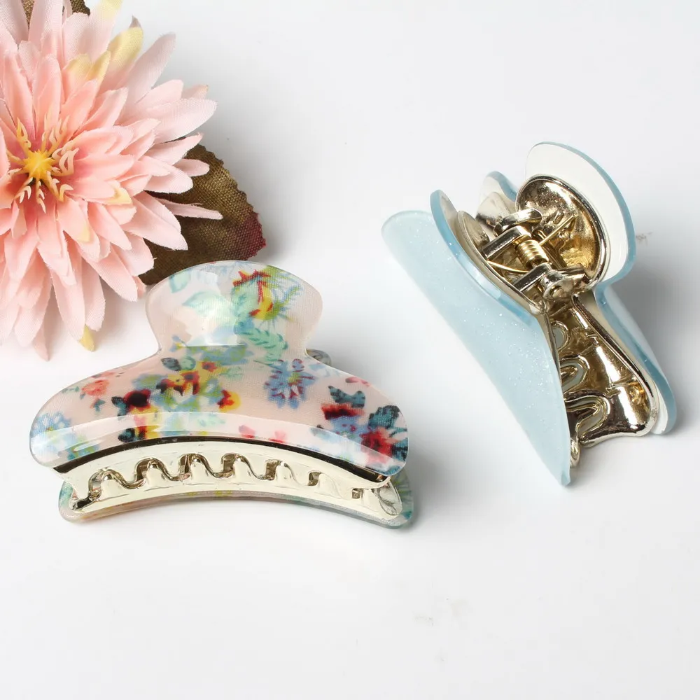 Заколки крабы для волос из акрила 7 см 2 шт./лот|hair clip crab|hairpin hair cliphair |