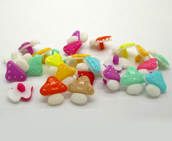 100 шт. акриловые пуговицы в форме грибов для детской одежды|Украшение| |