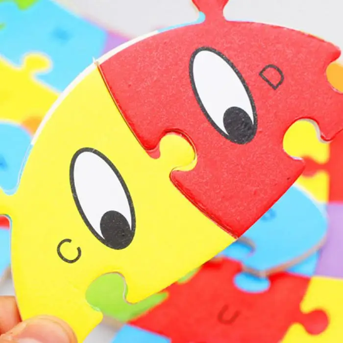 Деревянные Животные форма алфавит головоломки Детская безопасность здания поднять память малыш игрушечные лошадки BM88
